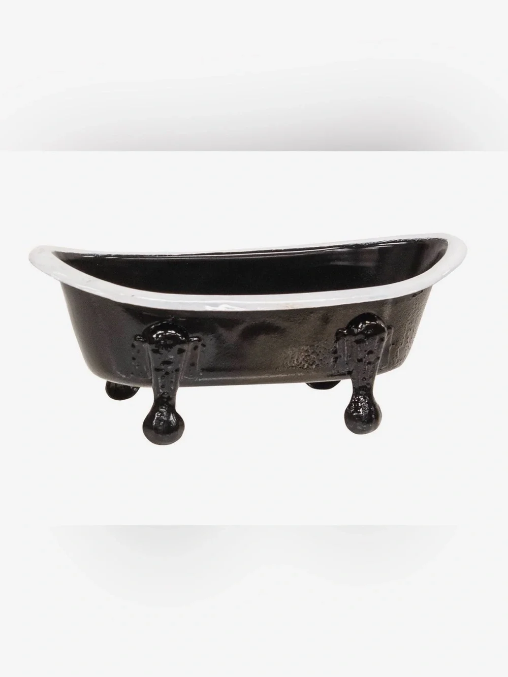 New Black & White Tin Clawfoot Soap or Trinket Dish